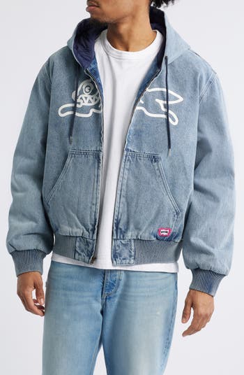 Blueberry Insulated Hooded Denim Jacket