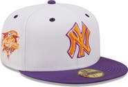 New Era Men's New Era White/Purple New York Yankees 2000 World Series Grape Lolli 59FIFTY Fitted Hat