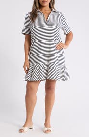 Caslon® Henley Short Sleeve Polo Dress