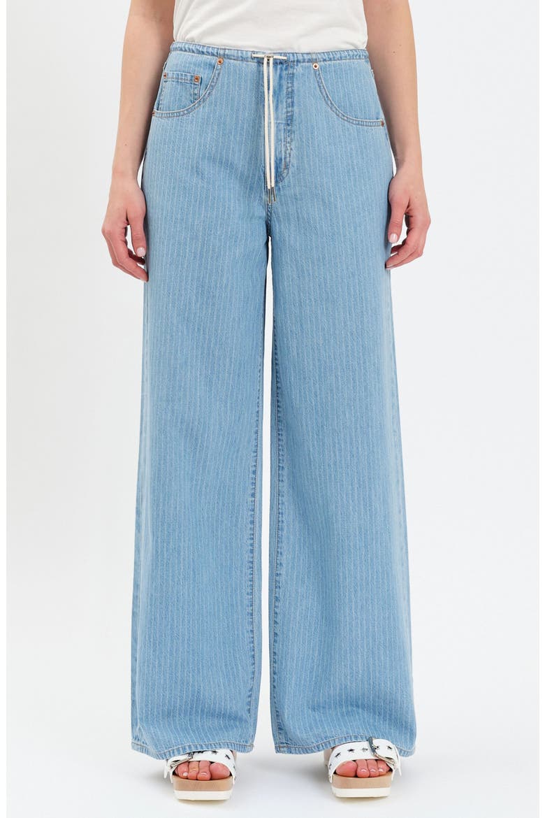 Madison Stripe Drawstring Wide Leg Jeans, Main, color, WHIMSY