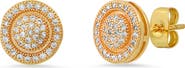 HMY JEWELRY Round Pave Simulated Diamond Stud Earrings
