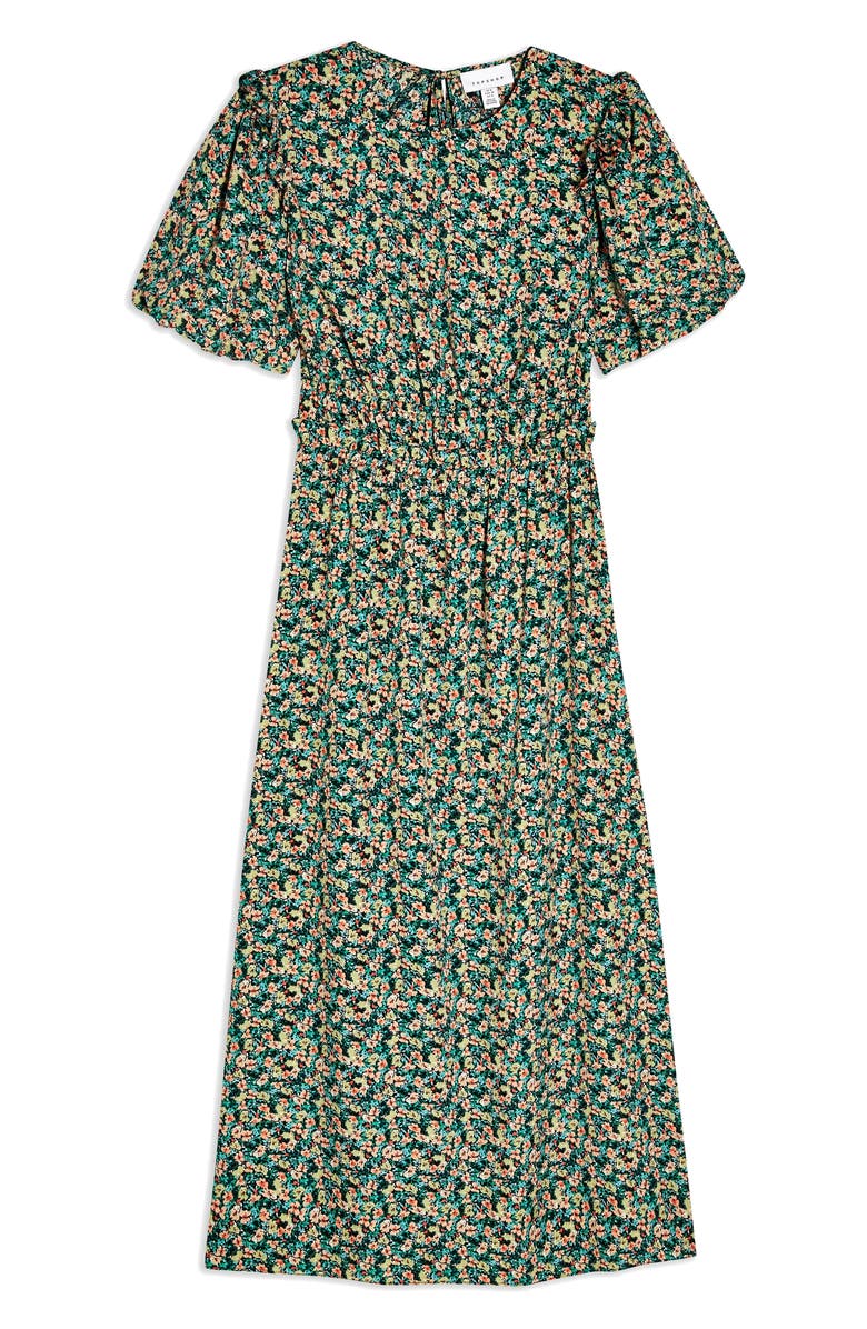 Topshop Floral Open Back Midi Dress, Alternate, color,