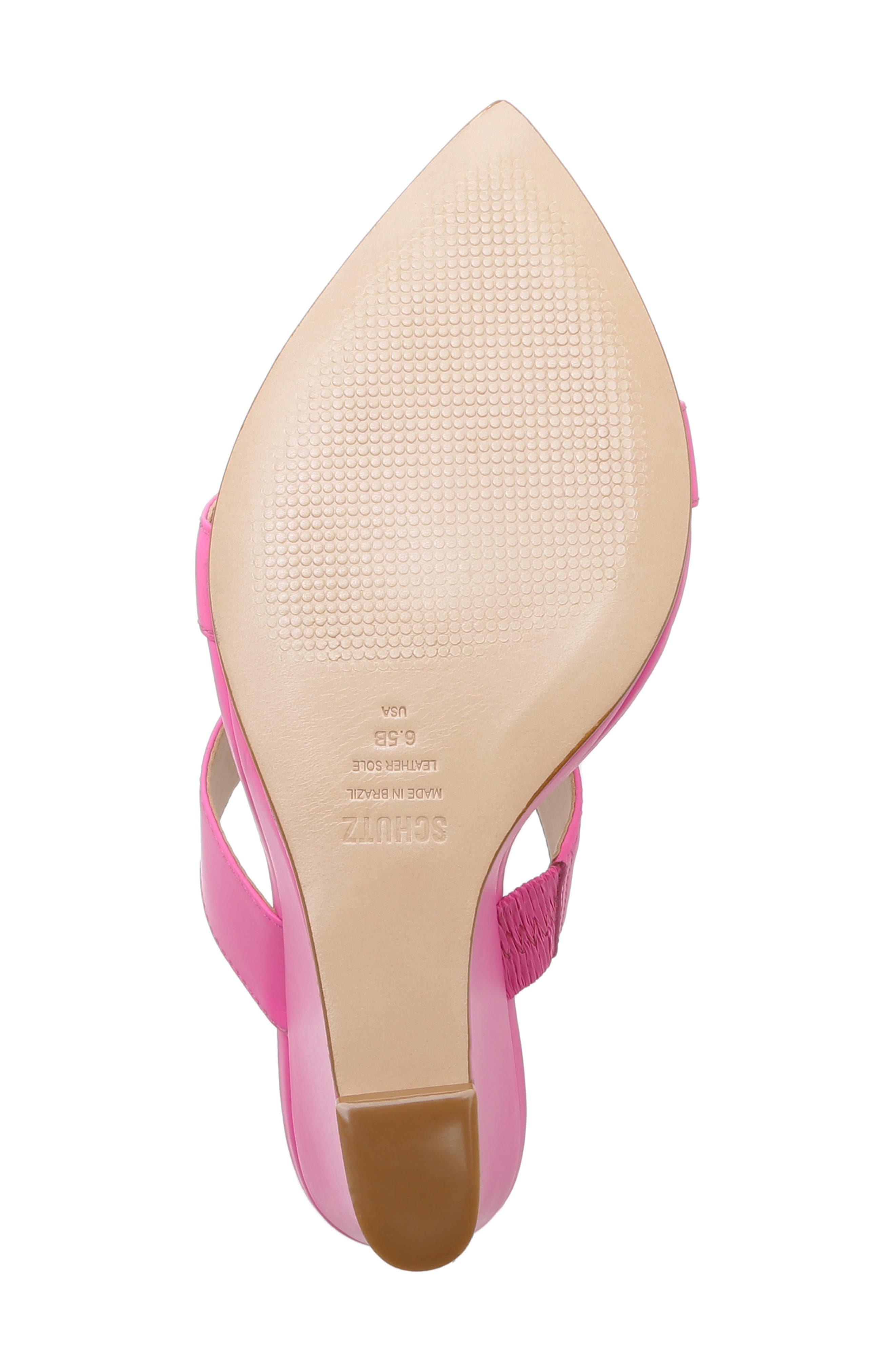 Soraya Wedge Slide Sandal, Alternate, color, NEON PINK NAPPA LEATHER