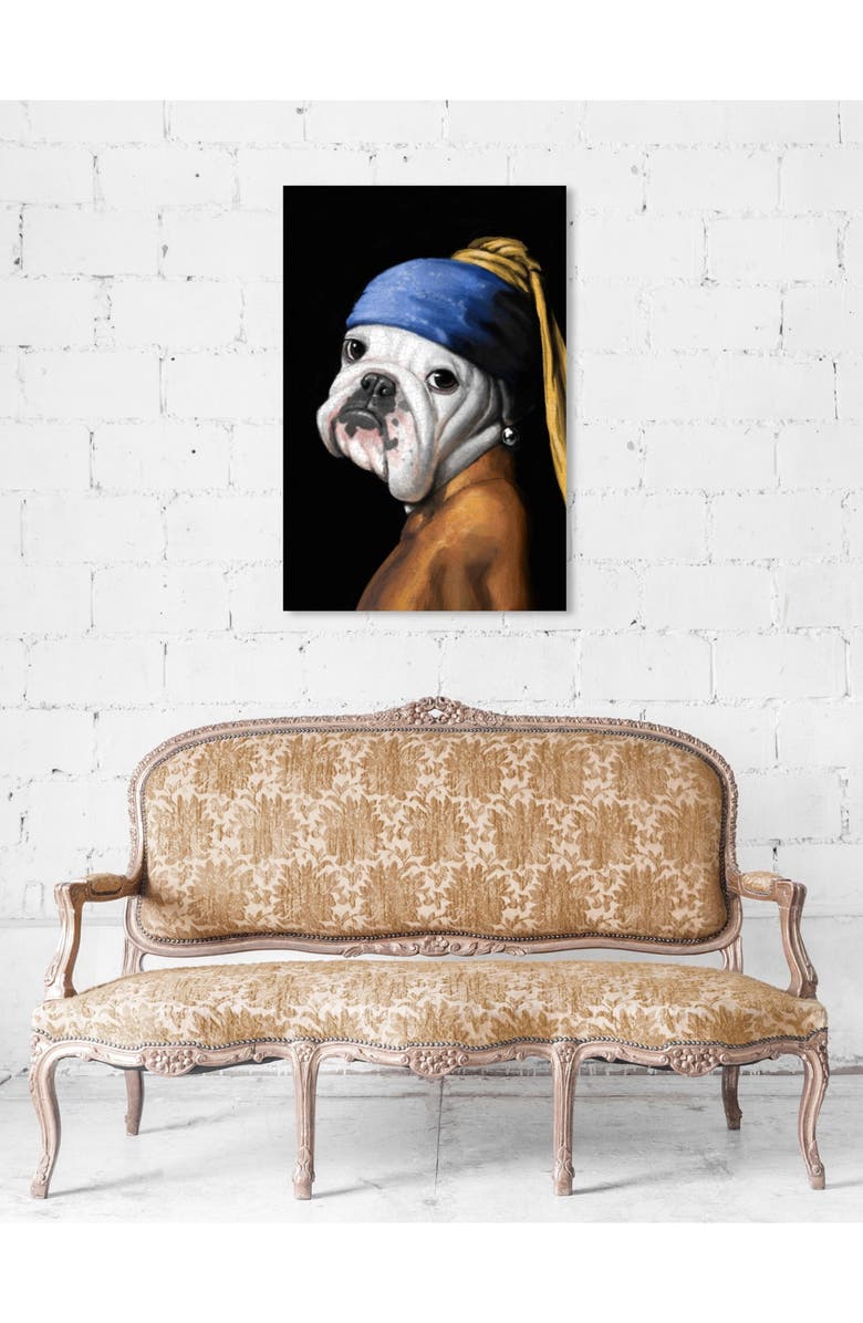 Oliver Gal Dog with the Pearl Earring Canvas Wall Art, Alternate, color, 