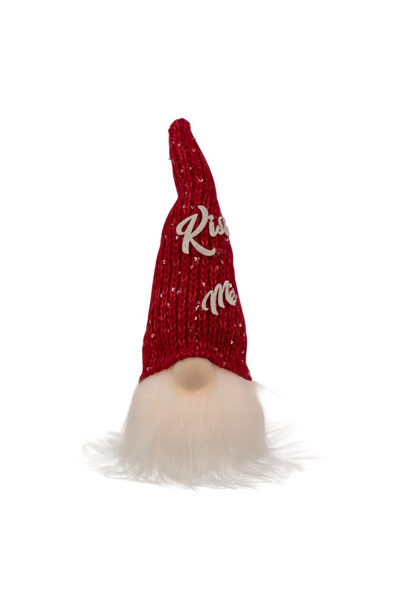 Northlight LED Lighted "Kiss Me" Hat Valentine's Day Gnome - 11.5", Main, color, Red