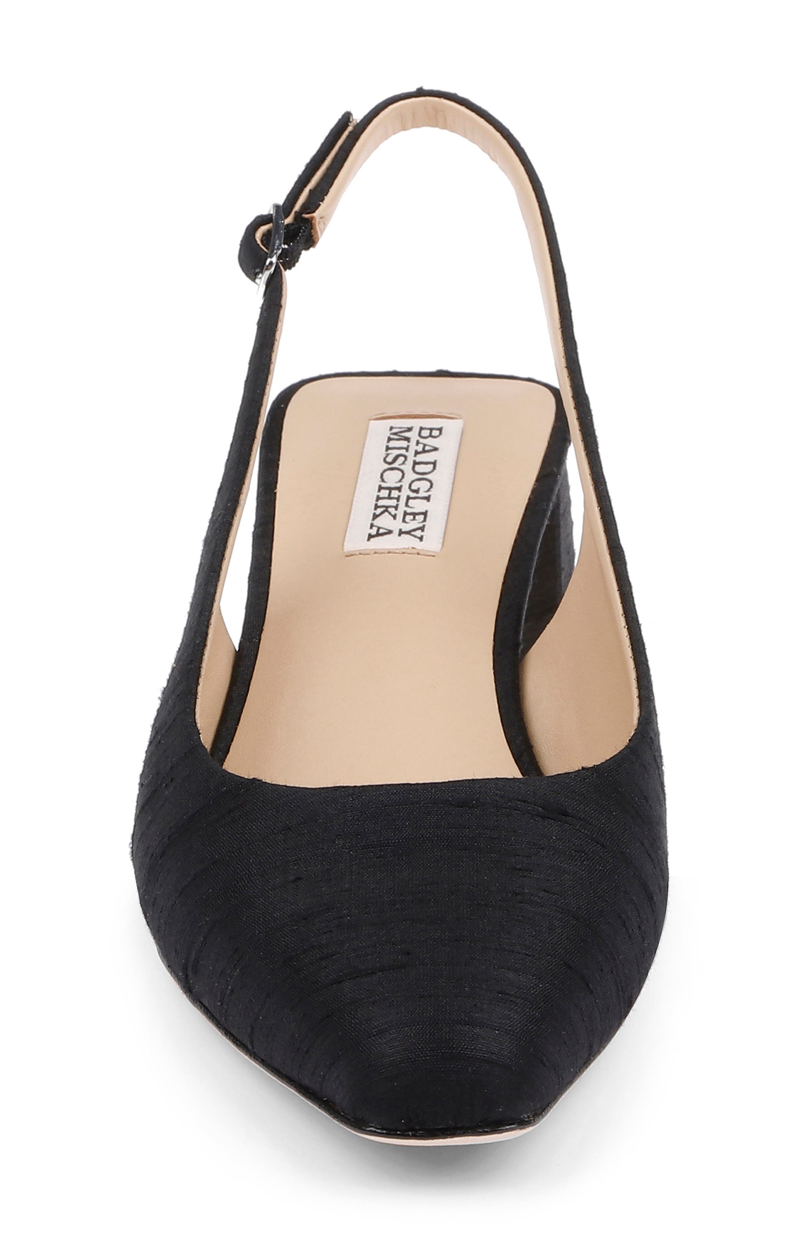 BADGLEY MISCHKA Oaklee Block Heel Slingback Pump, Alternate, color, Black Silk