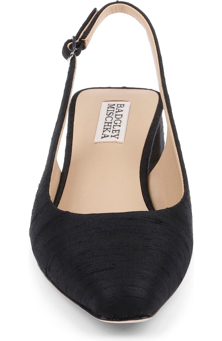 BADGLEY MISCHKA Oaklee Block Heel Slingback Pump, Alternate, color, Black Silk