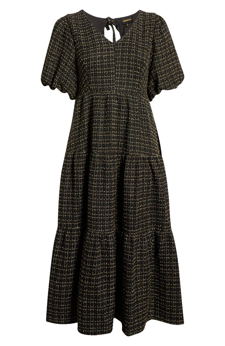 SUGARLIPS Carrol Zaylee Tweed Tillie Maxi Dress, Alternate, color, Black