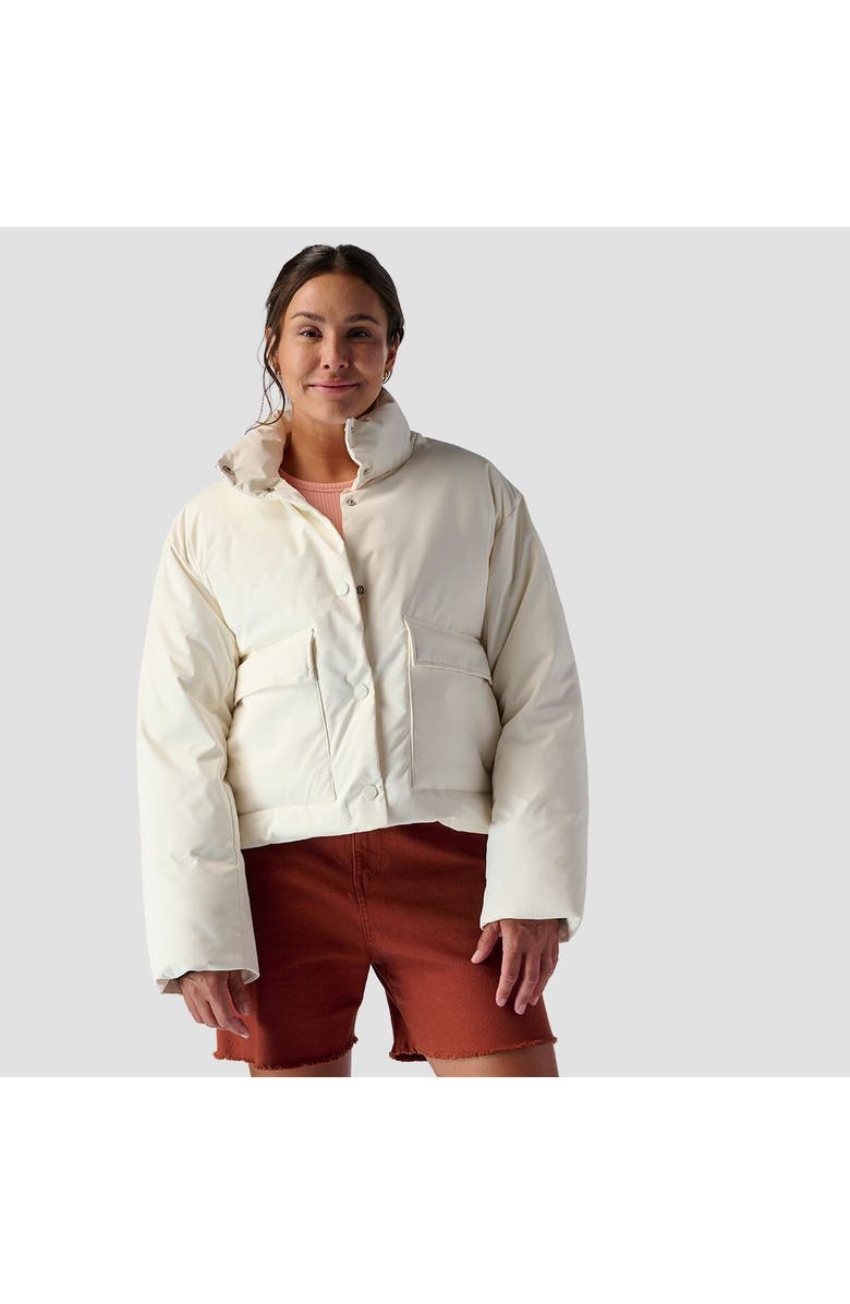 Stoic Crop Boxy Snap Front Puffer - Women's, Main, color, Eggshell