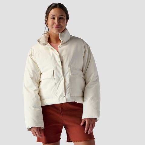 Crop Boxy Snap Front Puffer - Women's