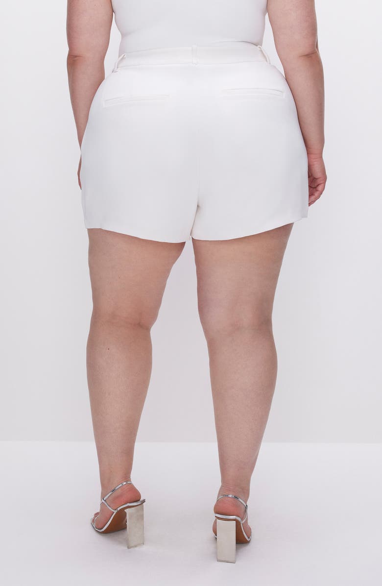 Good American High Waist Trouser Shorts, Alternate, color, Ivory001