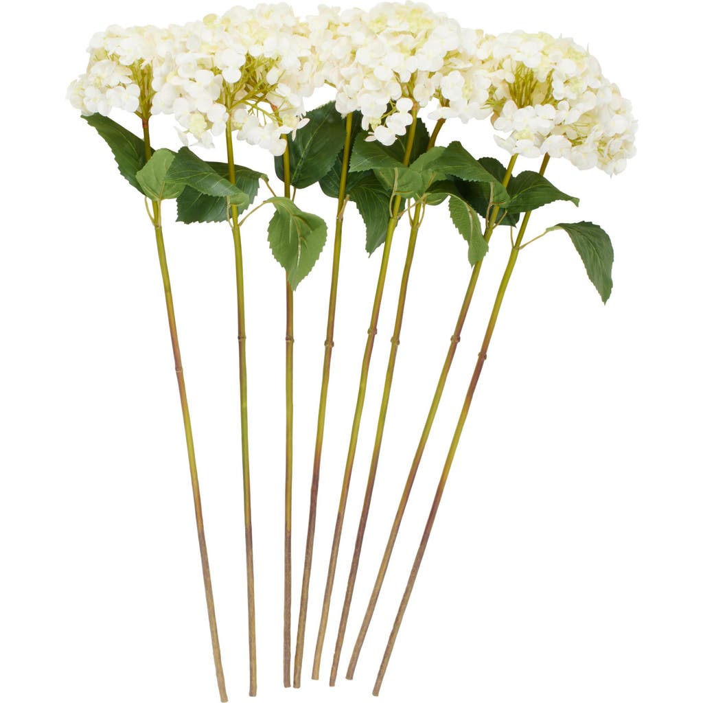 Sonoma Sage Home Set Of Eight White Hydrangea Artificial Flowers In White