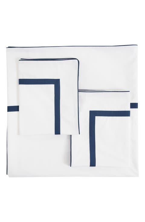 Classic Border Embroidered Duvet & Sham Set