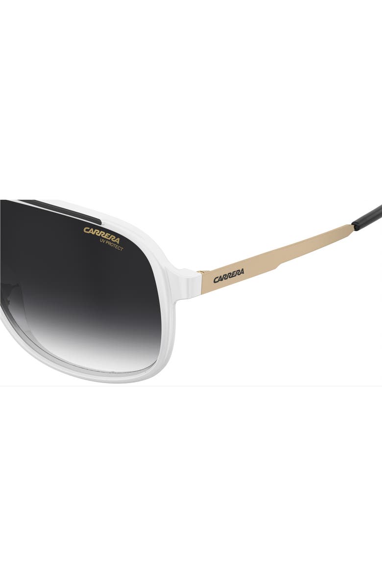 Carrera Eyewear 62mm Oversize Gradient Square Sunglasses, Alternate, color, White Black/ Dark Grey Sf