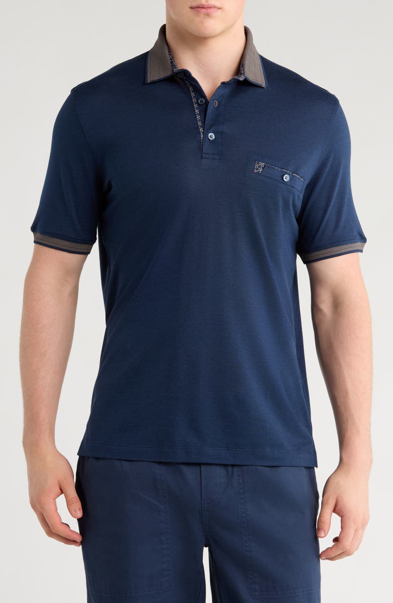 STUDIO GARNET LOS ANGELES Chest Pocket Polo, Main, color, Navy