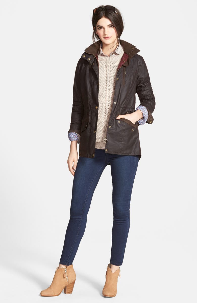 Barbour 'Badminton' Waterproof Waxed Cotton Jacket, Alternate, color, 