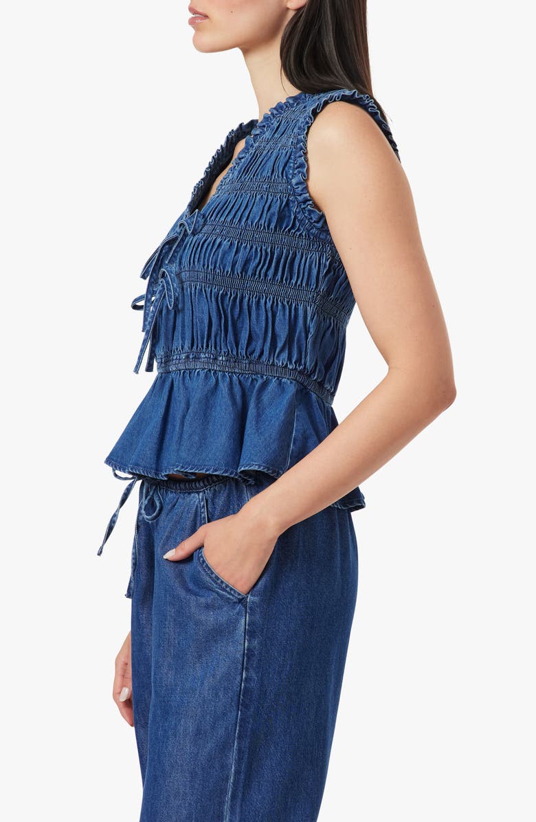 Habitual Ruffle Denim Tank Top, Alternate, color, Laguna