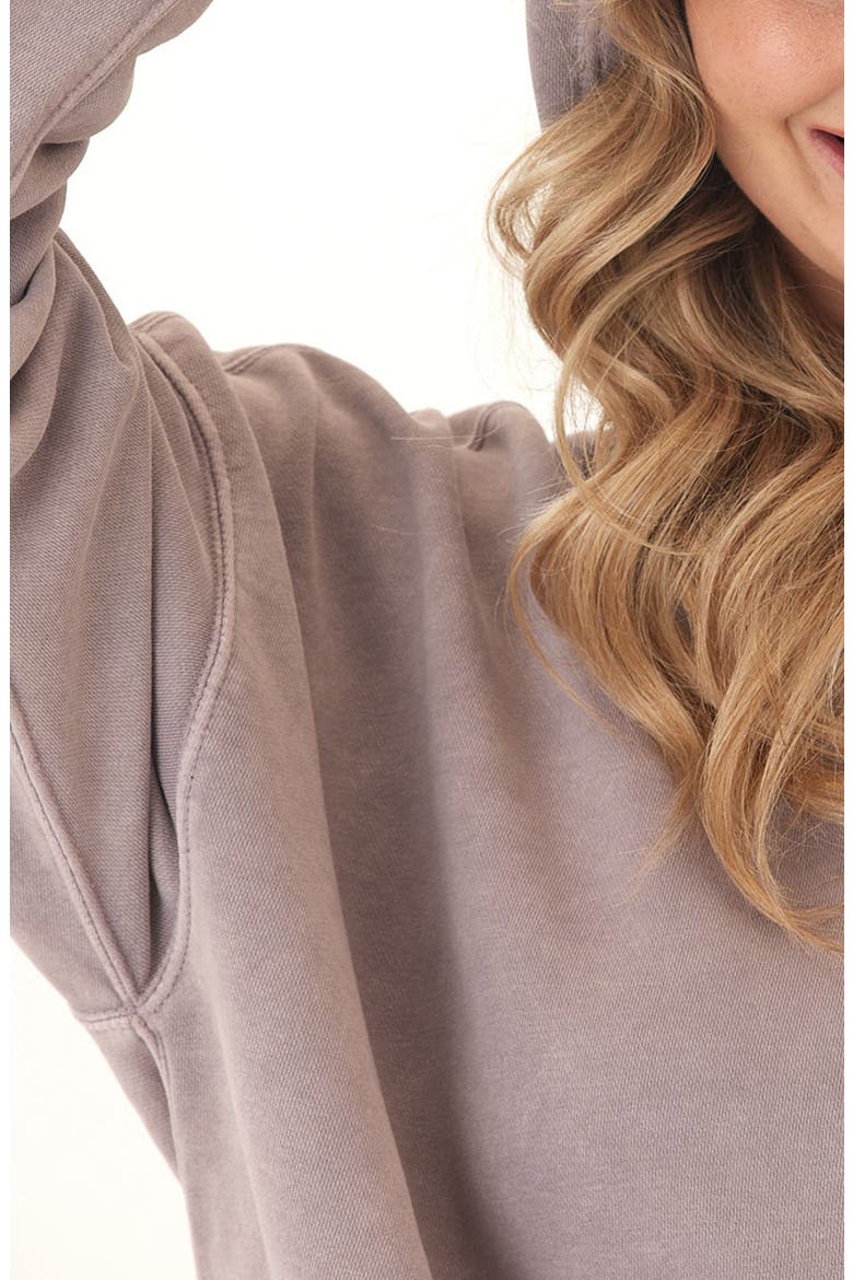 Tanya Mineral Wash Cotton Blend Fleece Hoodie, Alternate, color, TWILIGHT