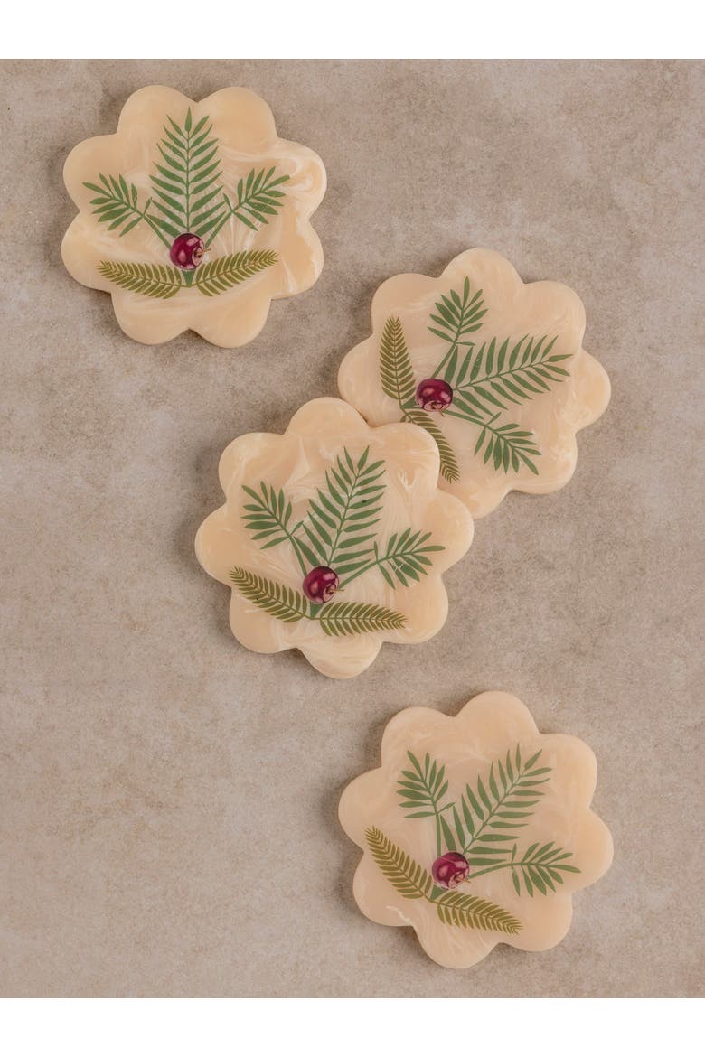 Trellis Marbled Coasters, Main, color, Beige