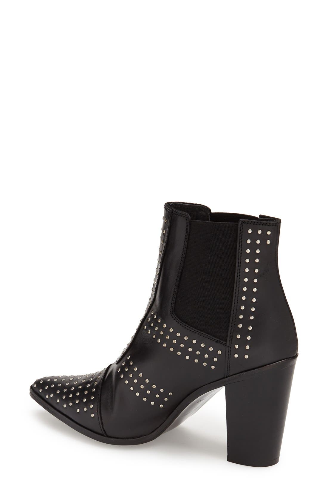 Topshop Studded Pointy Toe Boot, Alternate, color, 