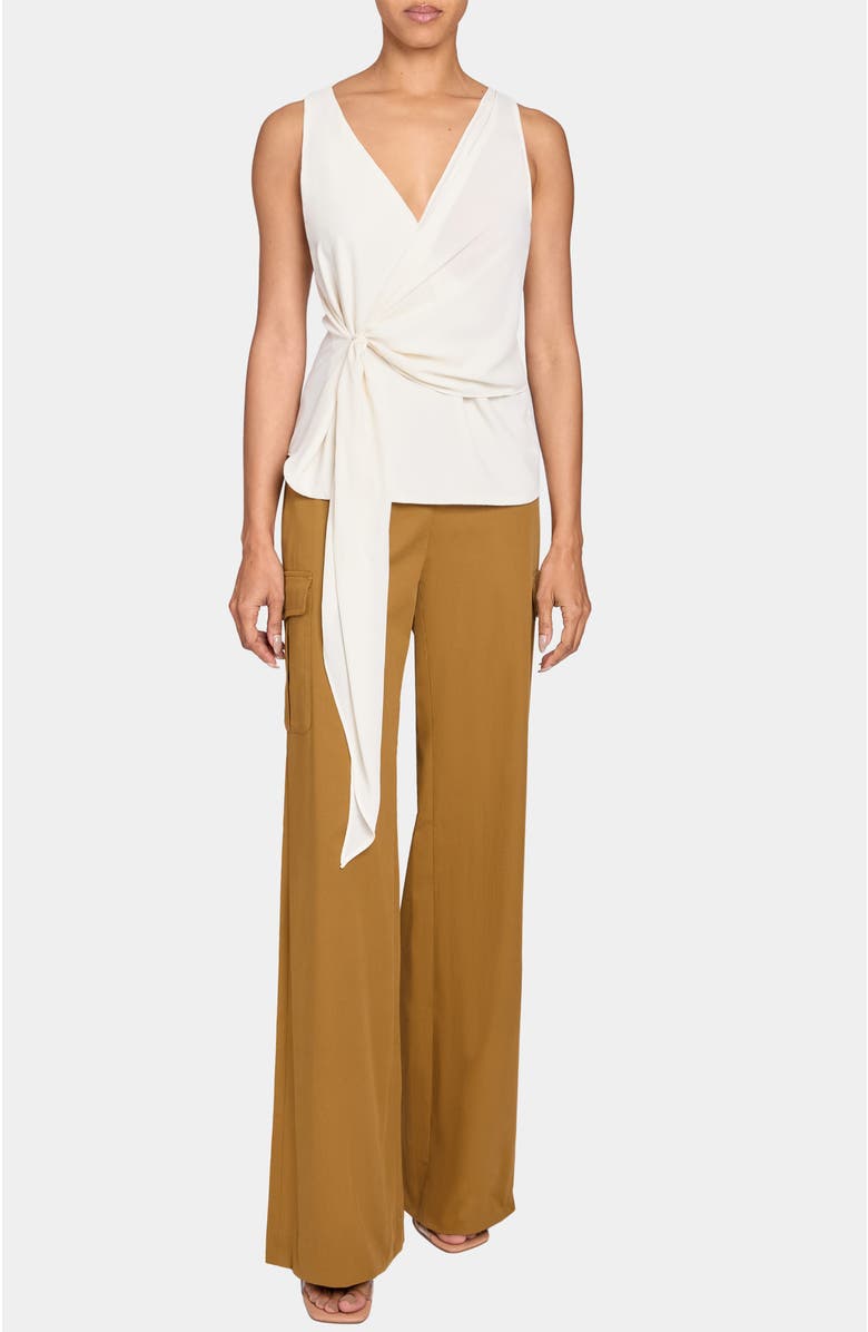 Santorelli DANNA Faux Wrap Top, Alternate, color, Cream