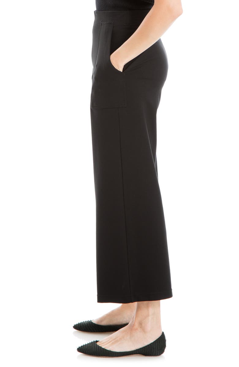 MAX STUDIO Ponte Crop Wide Leg Pull-On Pants, Alternate, color, Black