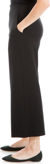 Ponte Crop Wide Leg Pull-On Pants