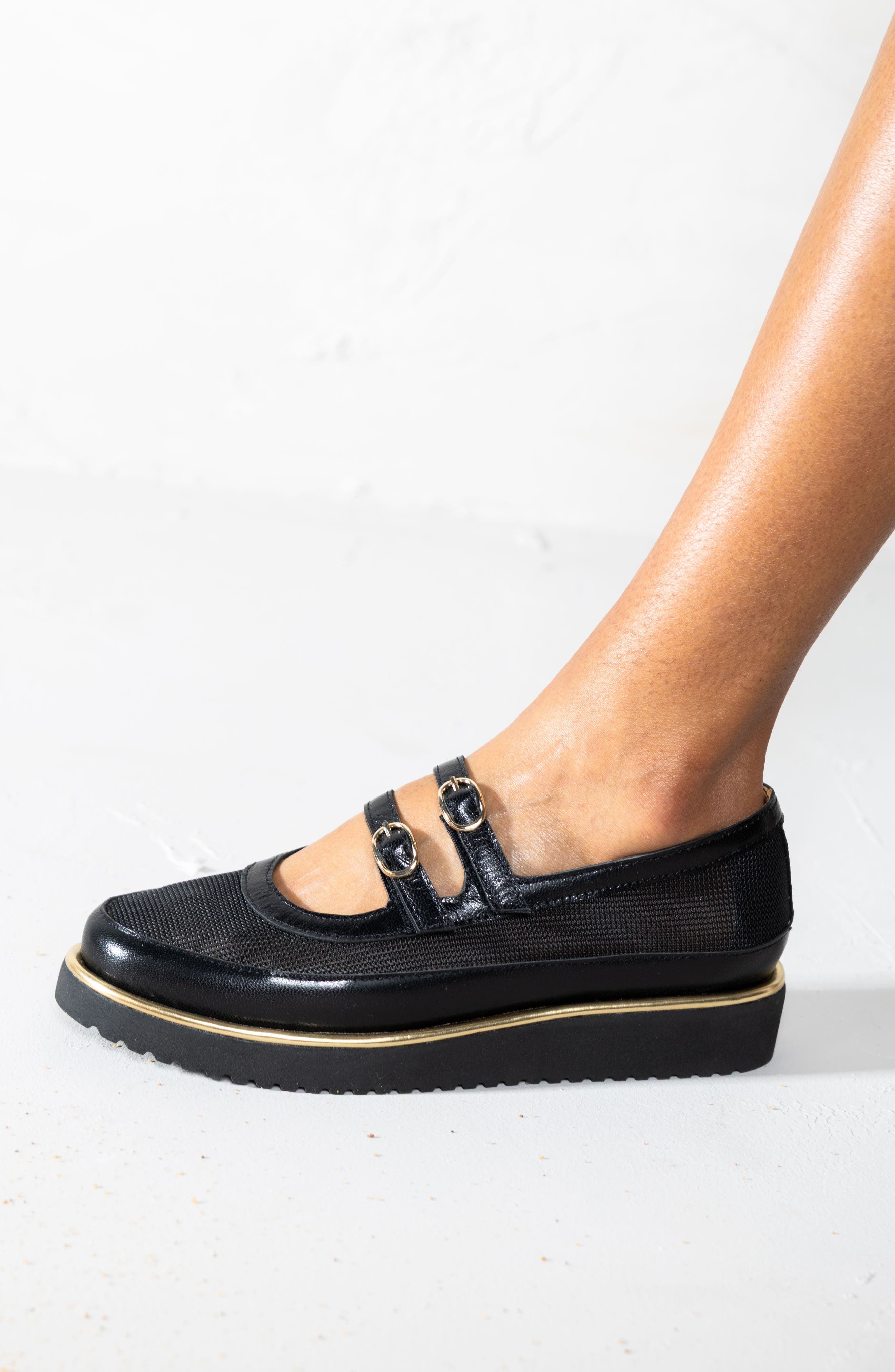 L'Amour des Pieds Zalika Mary Jane Wedge, Alternate, color, Black