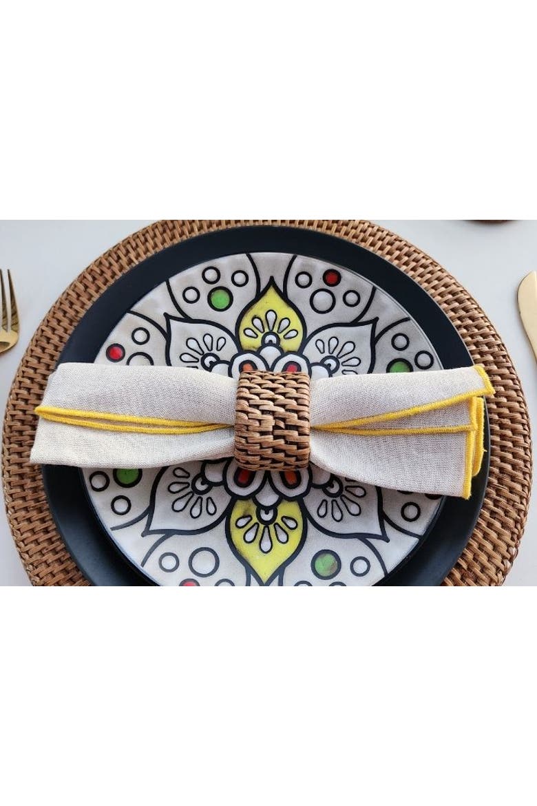 Artifacts Rattan Oval Napkin Rings - 6 piece set, Alternate, color, Honey Brown