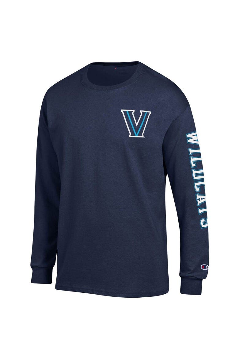 Men's Champion Navy Villanova Wildcats Team Stack Long Sleeve T-Shirt, Alternate, color, Navy