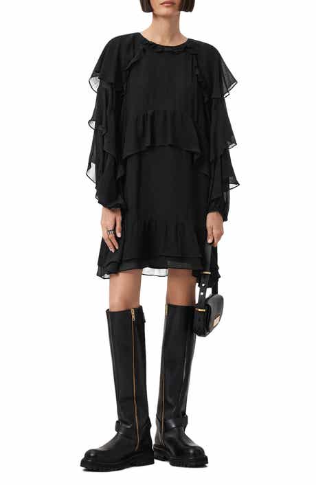 AllSaints Lissie Long Sleeve Ruffle Minidress