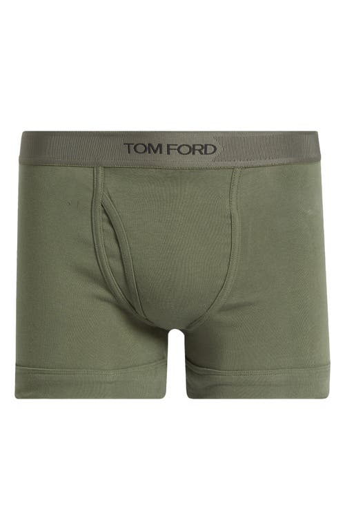 Tom Ford Cotton Stretch Jersey Boxer Briefs In Military Green