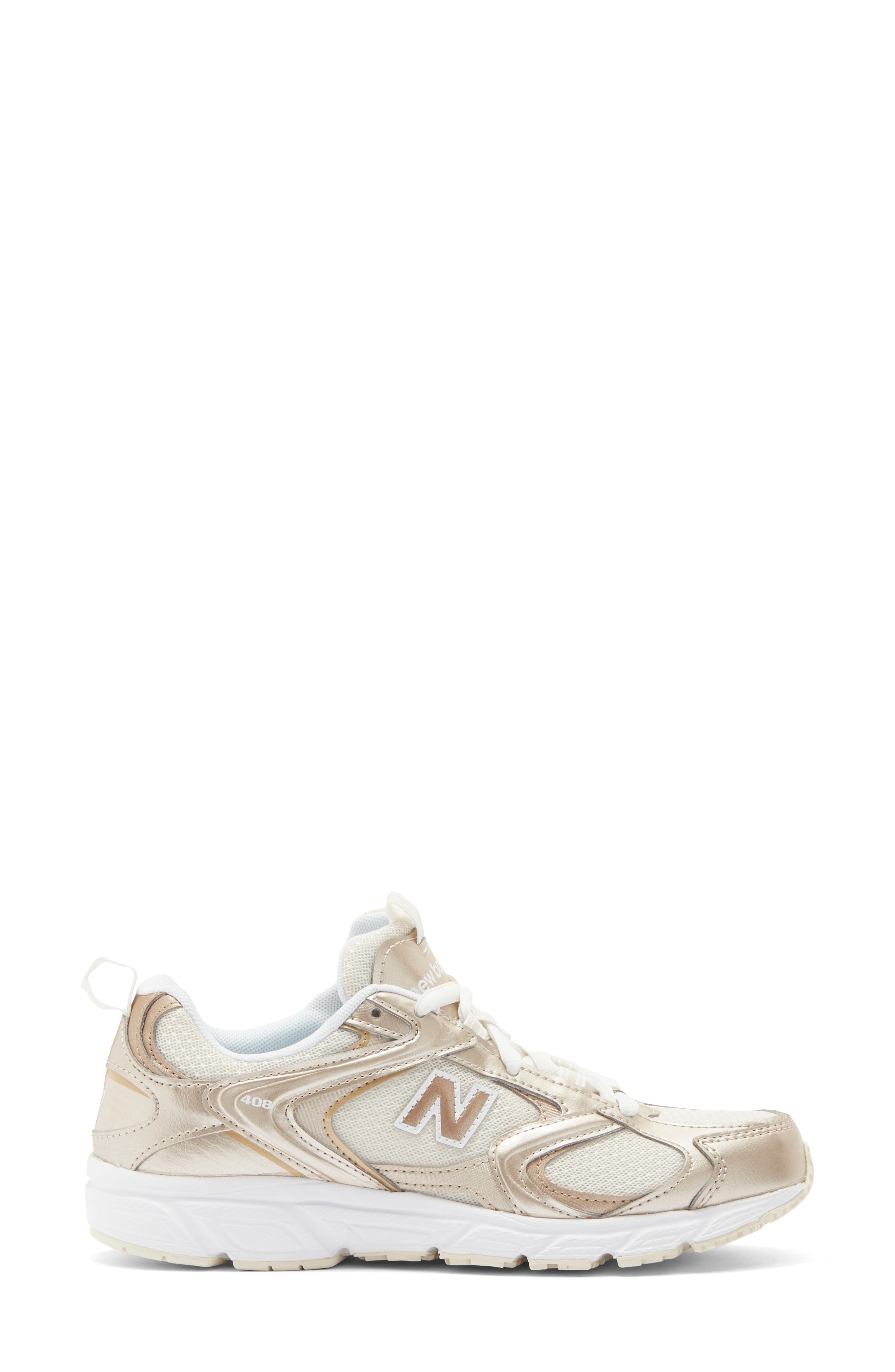 408 Running Shoe, Alternate, color, LINEN/ LIGHT GOLD METALLIC