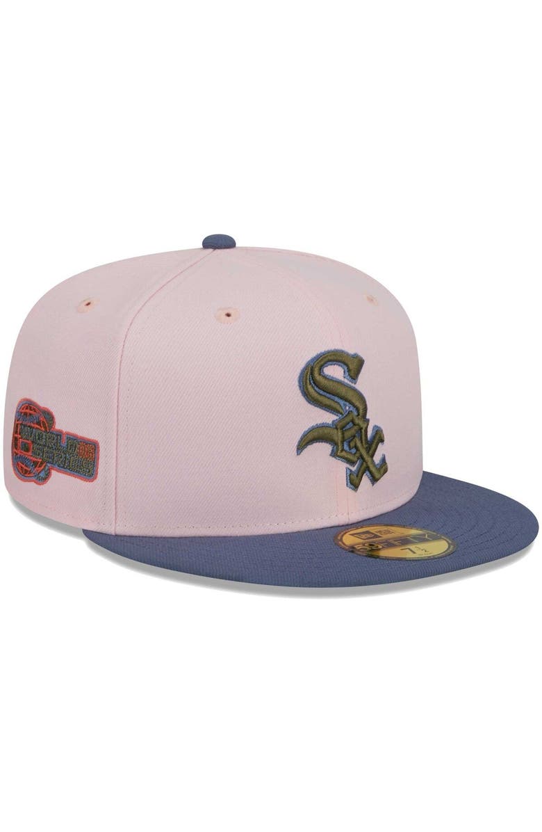 New Era Men's New Era Pink/Blue Chicago White Sox Olive Undervisor 59FIFTY Fitted Hat, Main, color, Pink