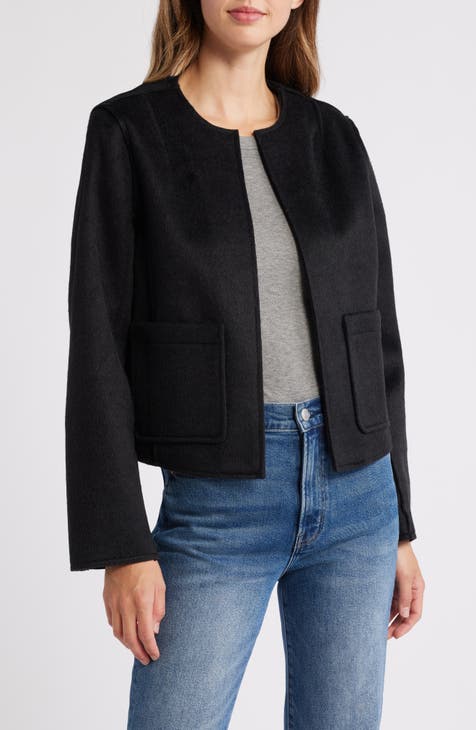 Collarless S/S Cropped Jacket main image 0