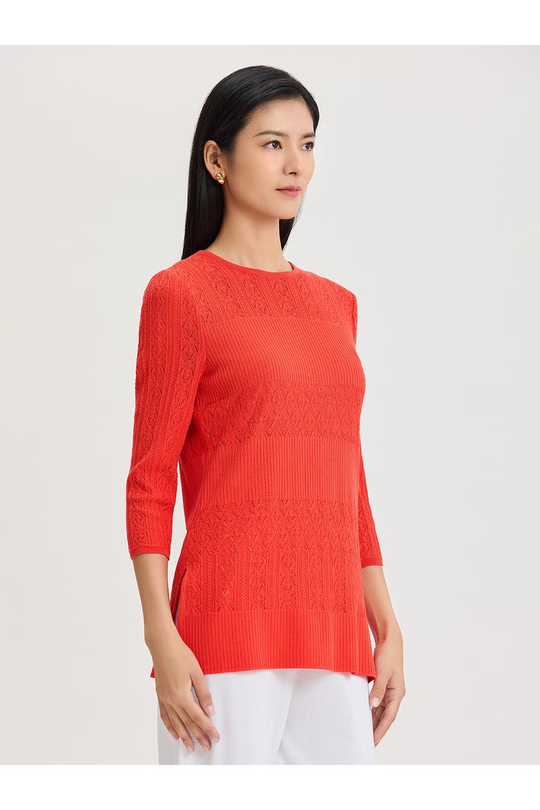 Classic Lined Pointelle Soft Knit Tunic, Alternate, color, Cherry Ember
