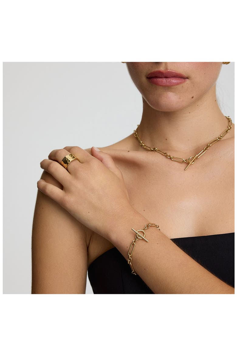 Love Link T-Bar Chain Bracelet, Alternate, color, GOLD