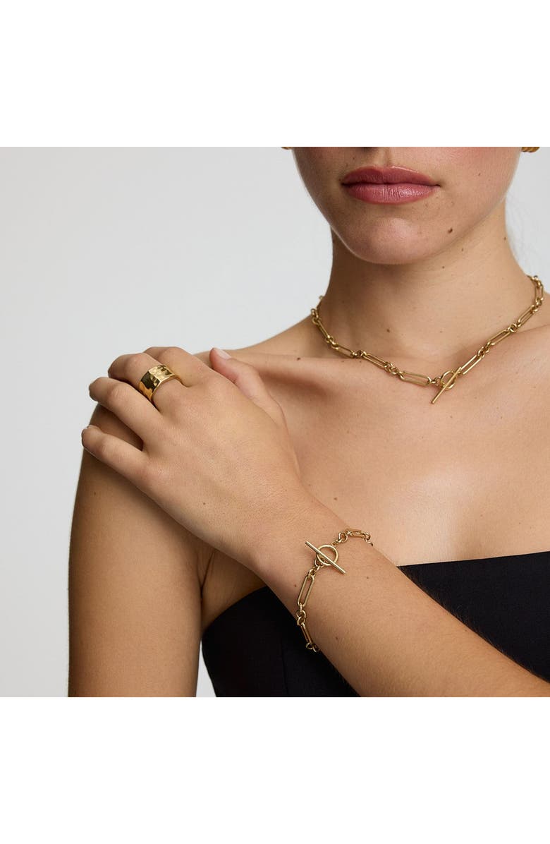 D.LOUISE Love Link T-Bar Chain Bracelet, Alternate, color, Gold