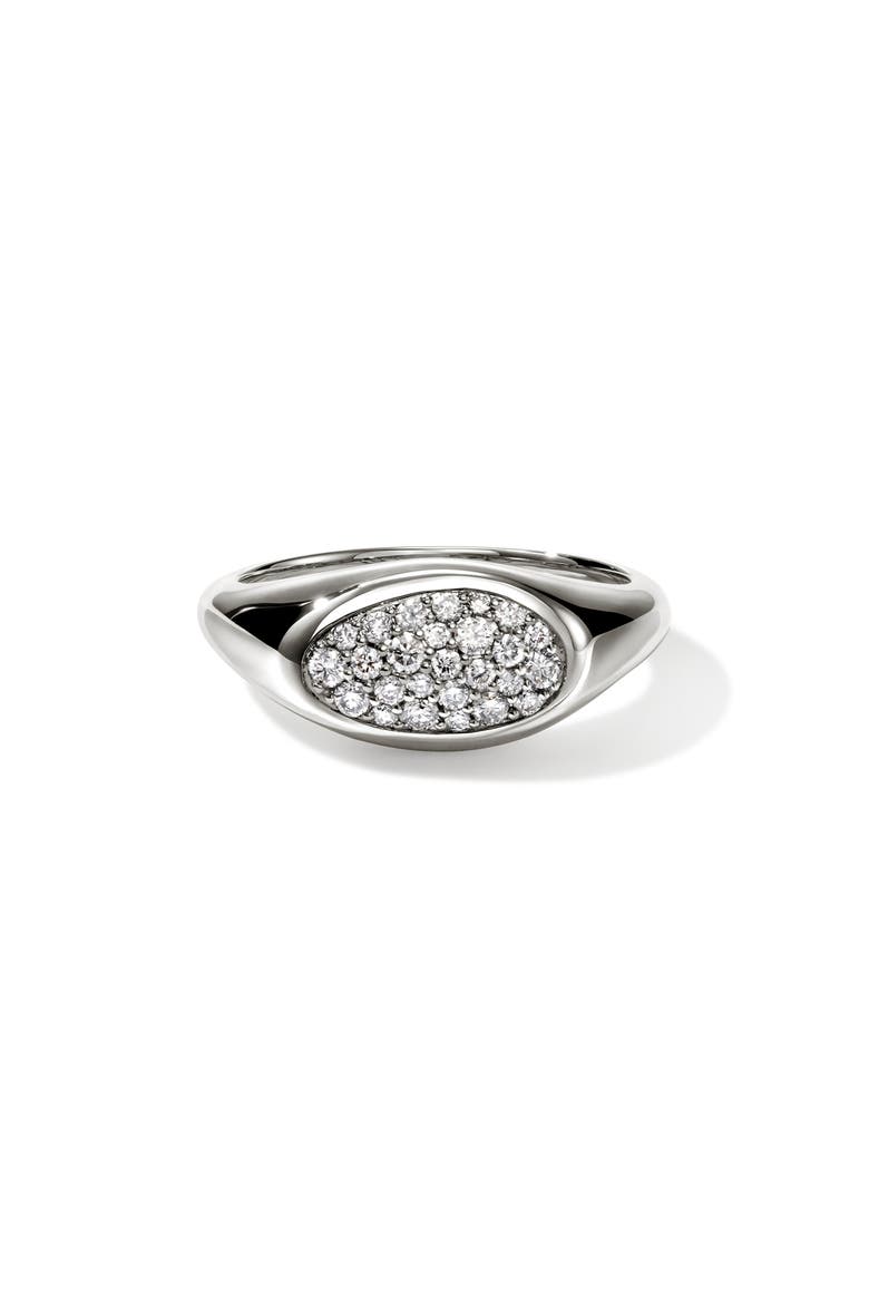 Pebble Ring, Sterling Silver, Diamonds, Main, color, SILVER