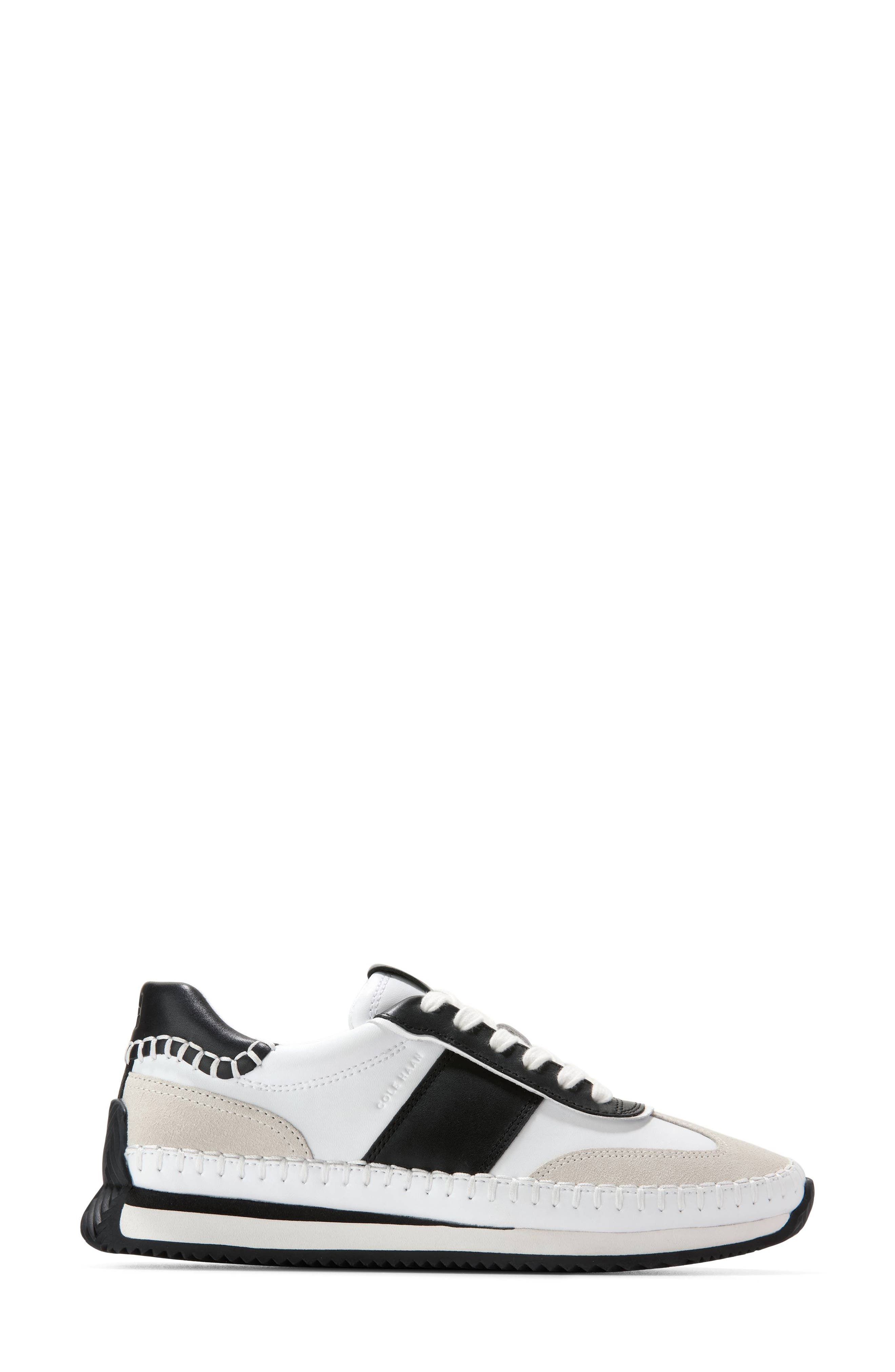 Cole Haan GrandPro Premier Sneaker, Alternate, color, White/ Black/ Birch Suede