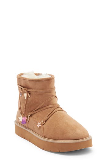 Steve Madden Kids' Jicy Faux Shearling Lined Boot In Brown