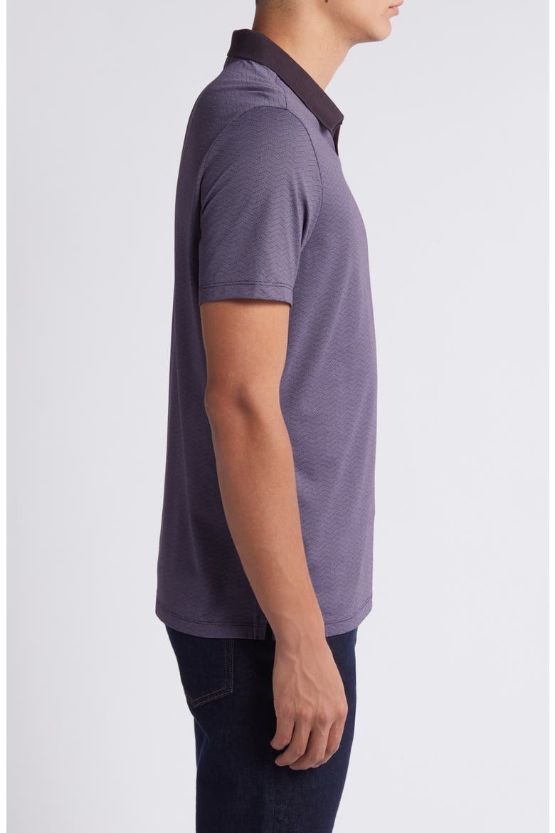 Woodhaven Chevron Johnny Collar Polo, Alternate, color, DEEP EGGPL