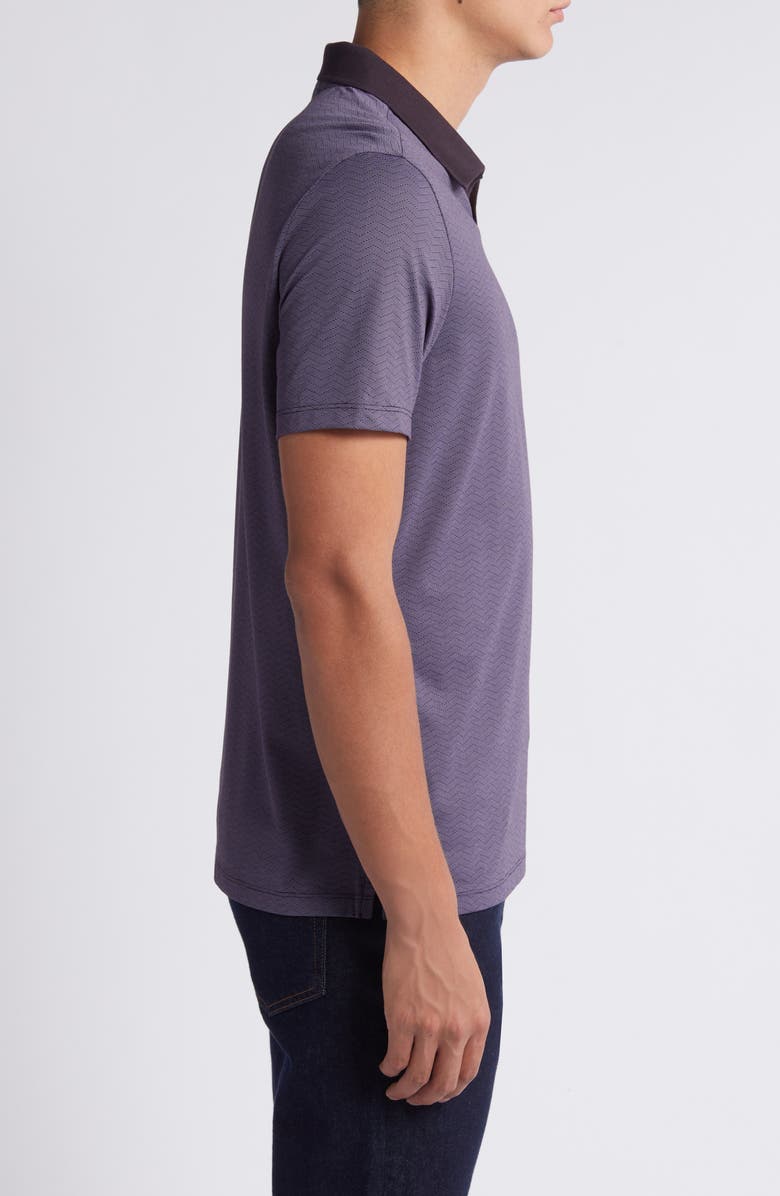 Robert Barakett Woodhaven Chevron Johnny Collar Polo, Alternate, color, Deep Eggpl