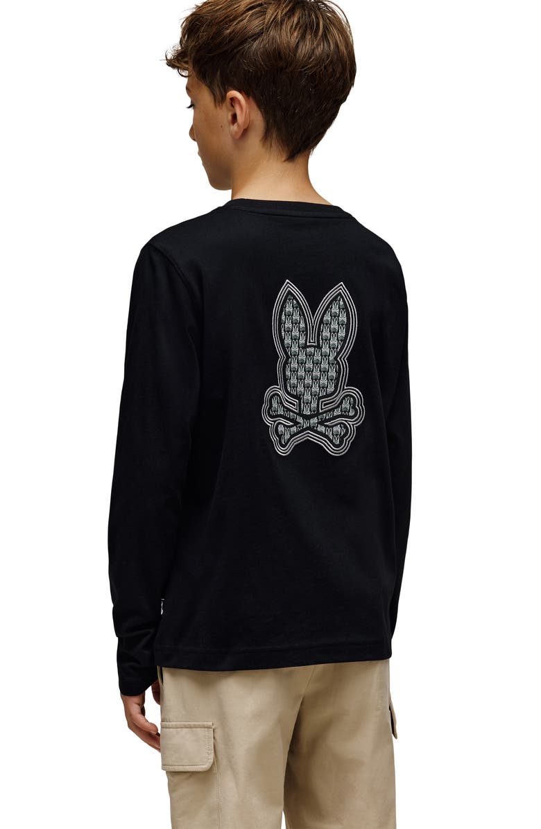 Psycho Bunny Kids' Johnny Pima Cotton Graphic T-Shirt, Alternate, color, Black