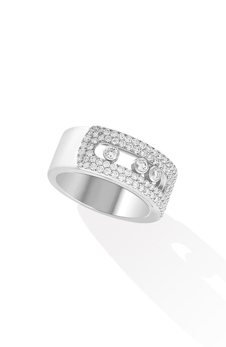 Messika Move Noa Pavé Diamond Band Ring, Main, color, White Gold