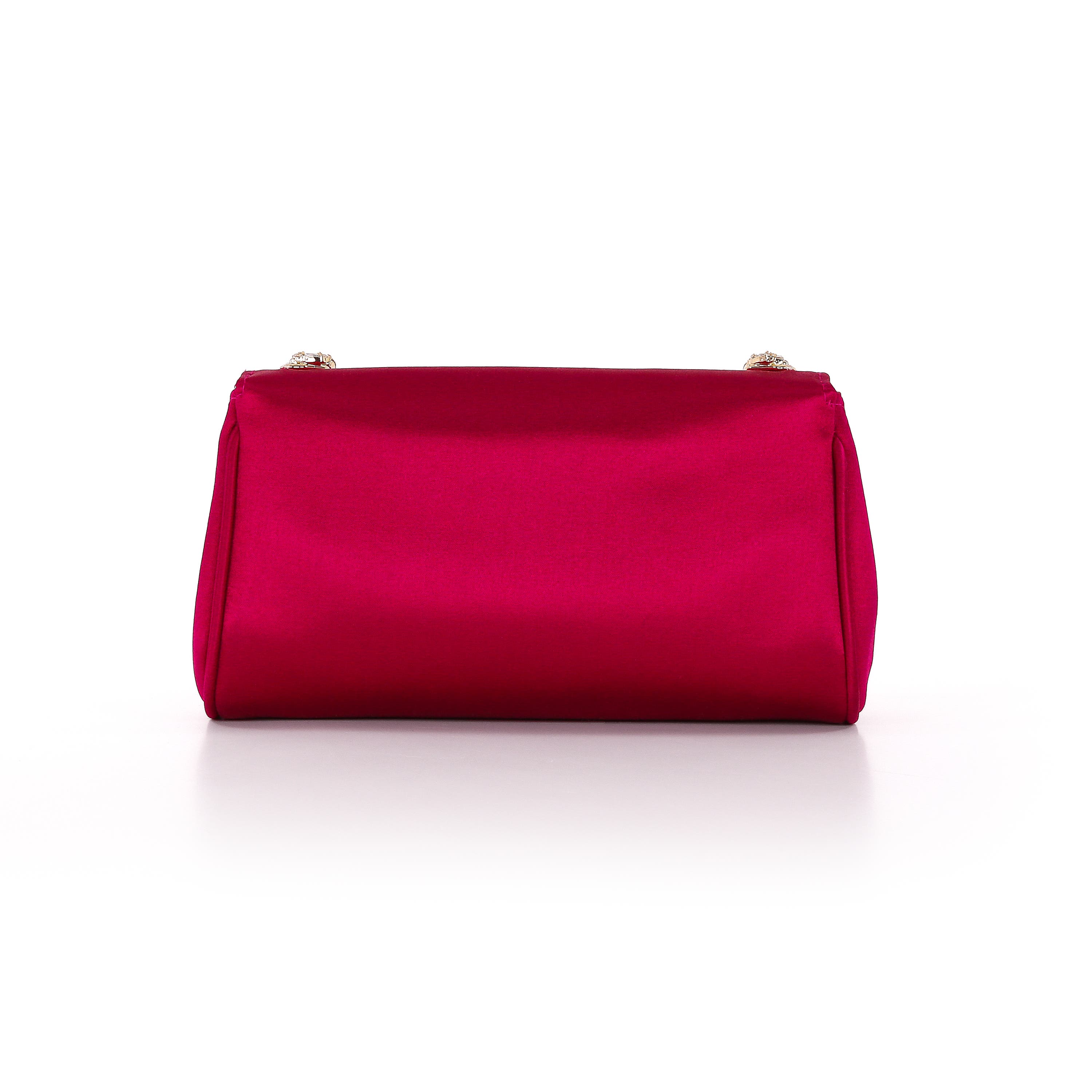 Seraphina Satin Clutch with Crystal Necklace Handslip, Alternate, color, Passion Pink