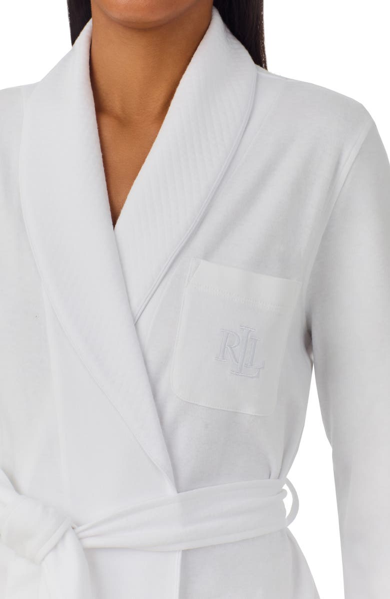 Lauren Ralph Lauren Quilted Collar Robe, Alternate, color, White