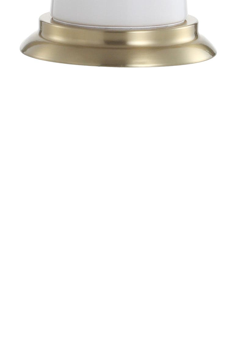 Hartley 29" Ceramic Column LED Table Lamp, Alternate, color, White/brass gold