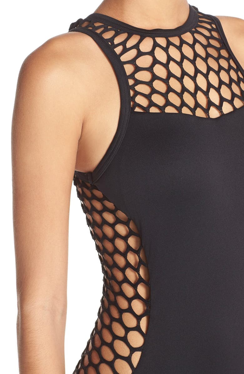 Seafolly 'Mesh About' High Neck One-Piece Swimsuit, Alternate, color,