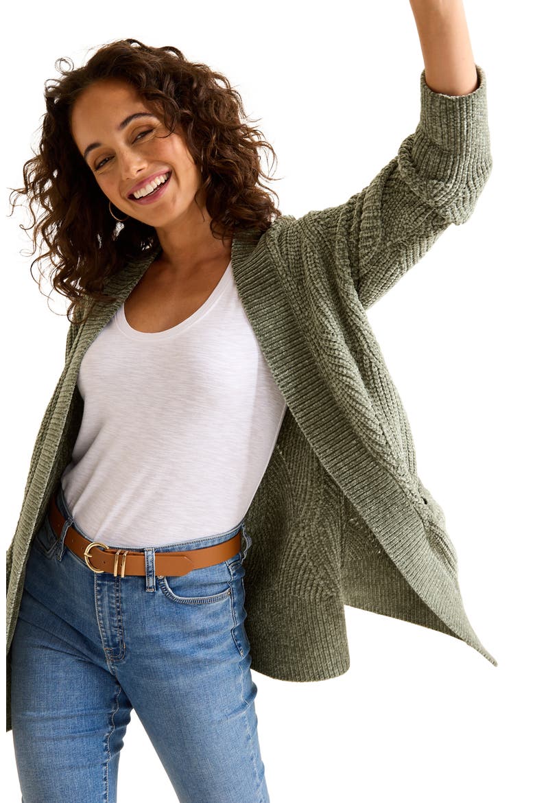Shell St. Luna Chenille Cardigan, Alternate, color, SEAGRASS